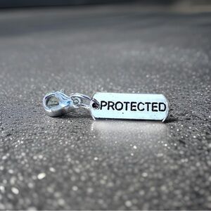 🔴 5 for $10 ONE PROTECTED Silver Tone Inspirational Word Charm Lobster Clasp